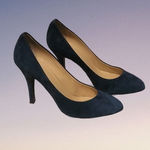 J. Crew blue suede kitten heel , size 8.5